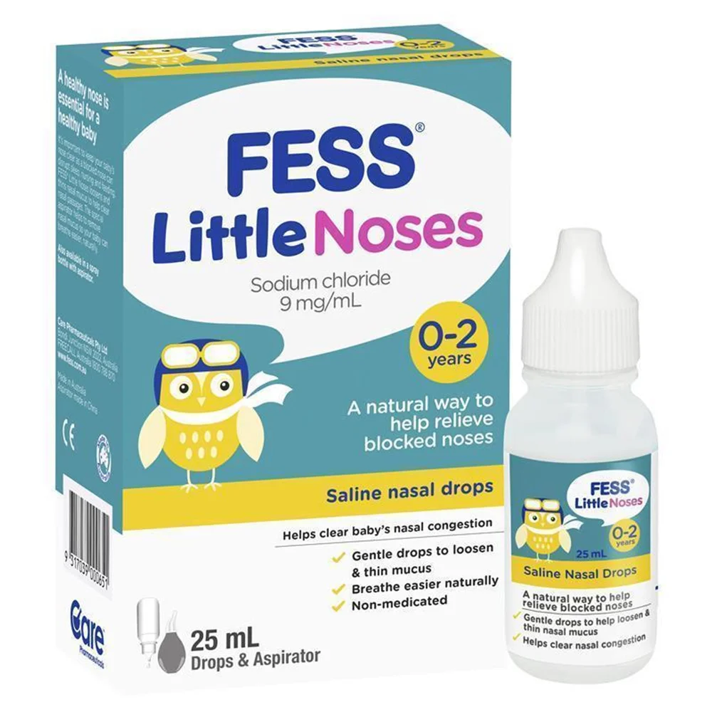 Fess Little Noses 婴幼儿生理盐水滴剂+吸鼻器套装（25ml）